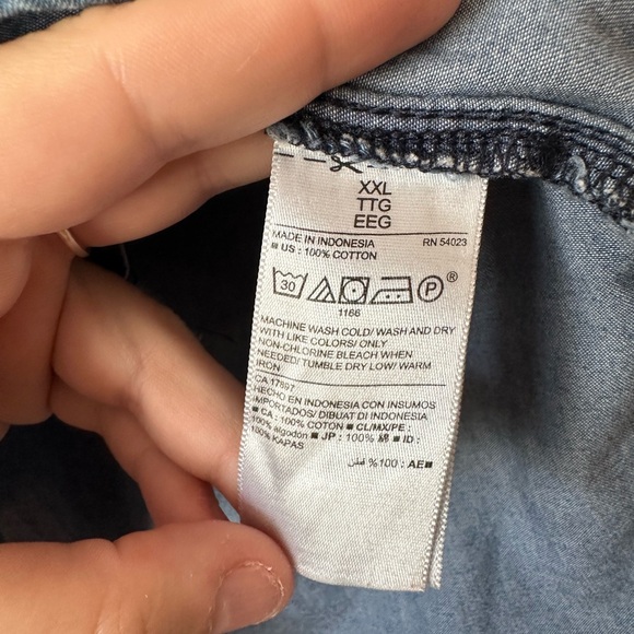 Old Navy Blue Denim Shirt - Picture 5 of 5